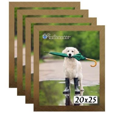 Imagem de Kit 4 Porta Retrato Molduras 20x25 Dourado - Santamaria Molduras