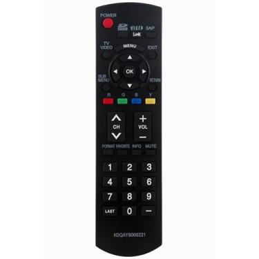 Imagem de Controle remoto de substituição N2QAYB000221 compatível com Panasonic LCD HDTV TC-26LX85 TH-42PZ80 TH-42PZ80U TH-42PZ80UA TH-46FD18 TH-46PZ80 TH-46PZ80U TC-26LX85N TC-32LX85N 85 TC- 32LX85N TC-32LX85U