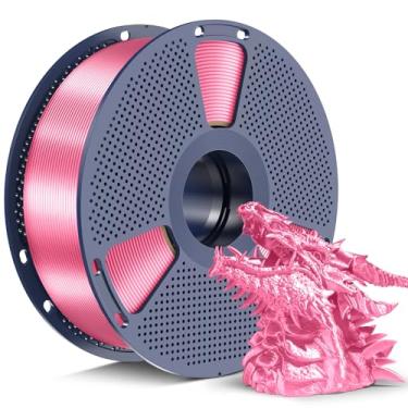 Imagem de SUNLU Silk PLA+ Filamento 1,75 mm 2025 carretel de atualização compatível com filamento de refil Bambulab, filamento de impressora PLA 3D de 1 kg, precisão dimensional de 1,75 mm +/- 0,02 mm, rosa