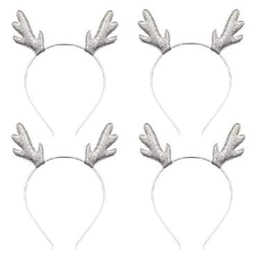 Imagem de Faixa de cabeça de rena de Natal com glitter, chifres de rena, faixa de cabelo de Natal para mulheres, faixa de cabelo de veado, decoração de festa de fim de ano, cosplay, acessórios de cabelo fofos