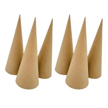 Imagem de oshhni 6x Cones de Papel Machê, Decoração de Árvore de Natal, Artesanato Imaginativo, Fundo Aberto para Artesanato, Chapéus de Festa, Scrapbooking