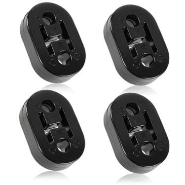 Imagem de MCSDFN Pacote com 4 cabides de escapamento de borracha para carro, cabide de escape universal para silenciador com 2 furos 0,47 polegadas/12 mm, montagem de bucha isolante de borracha, ganchos de