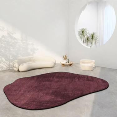 Imagem de Tapetes ovais para sala de estar, quarto infantil, tapete macio e fofo de cabeceira, tapetes curtos e felpudos para áreas grandes (80 x 120 cm) / TS040-Flannel-11)