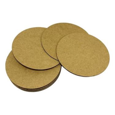 Imagem de Placa Chapa Mdf Cru 20cm Diâmetro Redonda 3mm 24 Und