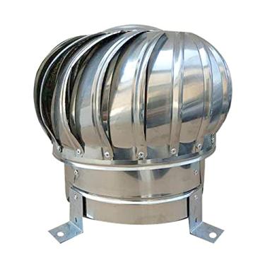 Imagem de ZDJZMGZ Capa de chuva de ventilação de turbina de telhado, tampa de capota de chaminé rotativa para secador, ventilador de turbina eólica de aço inoxidável para casa, bola de resfriamento de