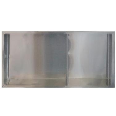 Imagem de Nicho de chuveiro de aço inoxidável embutido, suportes de papel higiênico de metal, armário de parede de armazenamento de prata pode ser colocado horizontalmente para cozinha de hotel (28 x 58 x 12 cm