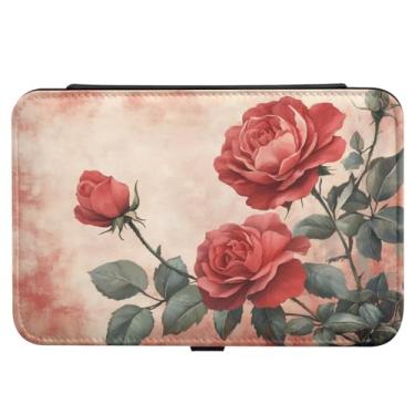 Imagem de Burbuja Caixa de joias de viagem de rosas dos namorados, presente para mulheres e meninas, estojo de joias portátil de couro PU organizador para brincos, anéis, colares e pulseiras