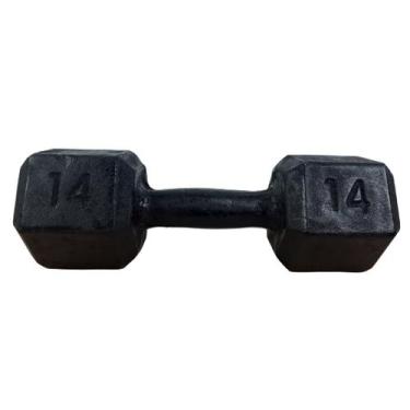 Imagem de Halter Sextavado Pintado 14Kgs Musculação Academia - 1 Fit