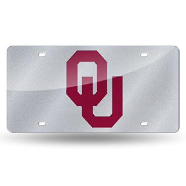Imagem de Rico NCAA Oklahoma Sooners Bling Laser Cut Auto Tag Plate, 30,5 x 15,2 cm, prata