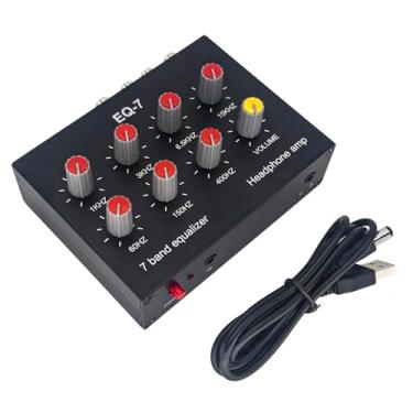Imagem de EQ-7 amplificador de fone de ouvido de sinal de áudio equalizador de 7 bandas equalizador de som digital de 2 canais