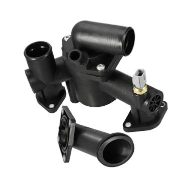 Imagem de A ABSOPRO Nº AJ89486 Conjunto de carcaça do termostato de refrigeração do motor para Jaguar XK8 2003-2006 / Termostato de bomba de água interna/Plástico durável / 1 peça de substituição de item preto