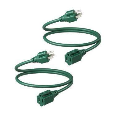 Imagem de Cabo de extensão DEWENWILS 3 pés 16/3 AWG SJTW 13A 125V verde, pacote 