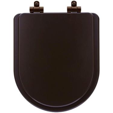 Imagem de Assento Sanitário Poliéster Soft Close Link-lk Marrom Fosco Para Vaso Deca Com Ferragem Marrom