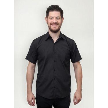 Imagem de Camisa Social Manga Curta Masculina Com Bolso Básica P Ao G4 - Maximus