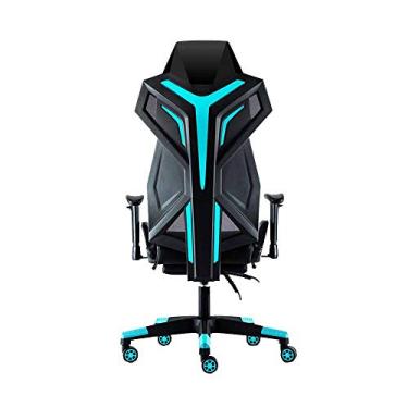 Imagem de Escritório de corrida ergonômico reclinável para computador com apoio para os pés alto couro PU mesa de jogos altura ajustável giratório capacidade de rolamento: 150 kg