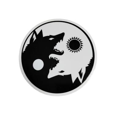 Imagem de Adesivo OTA tamanho grande YIN YANG Wolf preto branco símbolo de decalque para carro janela caminhão motocicleta motocicleta cortador Van SUV PPV scrapbook capa para celular laptop porta capacete bagagem