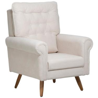 Imagem de Poltrona De Amamentação Fixa Pés Manu Encanto D02 Bouclê Off White C-200 - Lyam Decor