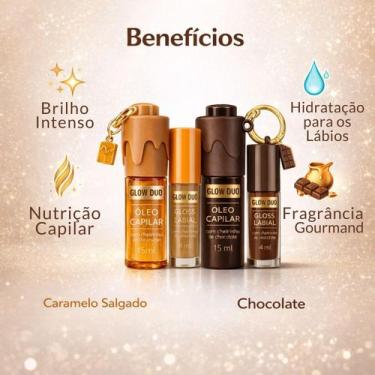 Imagem de Kit Ox Mari Maria Glow Duo Com Chaveiro: Óleo Capilar e Gloss Labial C