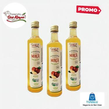 Imagem de *KIT DE 3* Vinagre de Maçã Orgânico Fazenda São Roque 500 ml