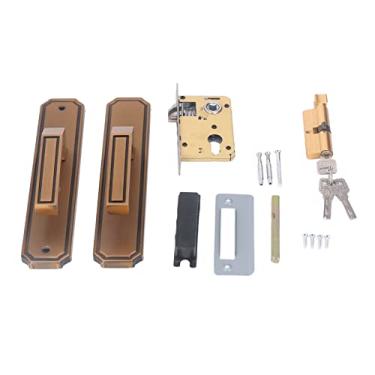 Imagem de Fechadura da Maçaneta da Porta, Conjunto de Fechadura da Maçaneta da Porta Externa Frontal Em Liga de Alumínio, Fechadura Silenciosa da Maçaneta da Porta Com 3 Chaves para