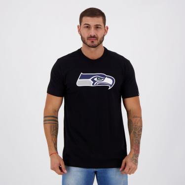Imagem de Camiseta New Era NFL Seattle Seahawks Strike Preta-Masculino