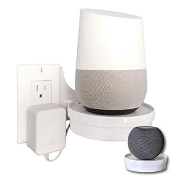 Imagem de A prateleira de saída fácil da Mount Genie – funciona com todas as tomadas – instalação de 60 segundos – Armazenamento de cabo oculto – suporte perfeito para Google Home, suporte Nest WiFi, para câmeras, assistentes de voz e mais