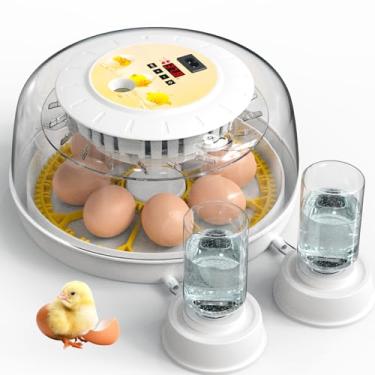 Imagem de Incubadoras de ovos para chocar ovos com virador automático, incubadora de ovos para pintinhos para incubação, aplicador de ovos para frango, pato e codorna, comporta 7 ovos de galinha