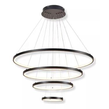 Imagem de Lustre Pendente Moderno Anéis Led 4 Arcos - My Lamp Store