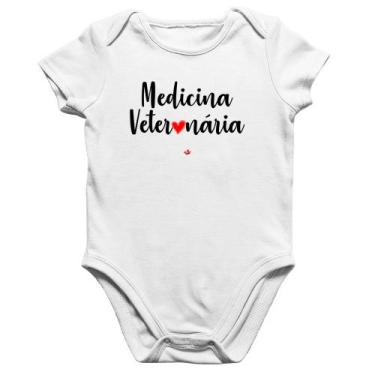 Imagem de Body Bebê Algodão Medicina Veterinária por amor - Foca na Moda, Branco