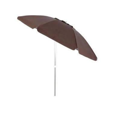 Imagem de Guarda-Sol Articulado 2,00m em Bagum e Alumínio Marrom Bel, 2,00m