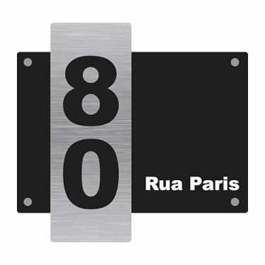 Imagem de Placa Residencial com Endereço em Alumínio Composto ACM, 40x38cm, Personalizável
