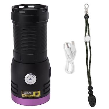 Imagem de Lanterna 365nm, USB Tipo C Blacklight Recarregável, Luz Preta Portátil de 60w LED, Mini Detector de Tocha Portátil para Detector de Urina para Animais de Estimação, Cura de