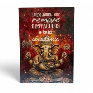 Imagem de Placa Decorativa Ganesha Espiritual Mdf Fita DuplaFace 27 cm - Flash