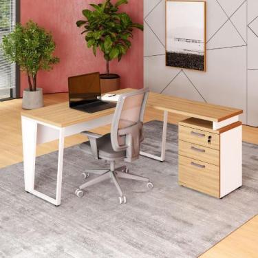 Imagem de Mesa Escritório 1,50m Gaveteiro 3 Gavetas e Chave F5 Office - F5 Offic