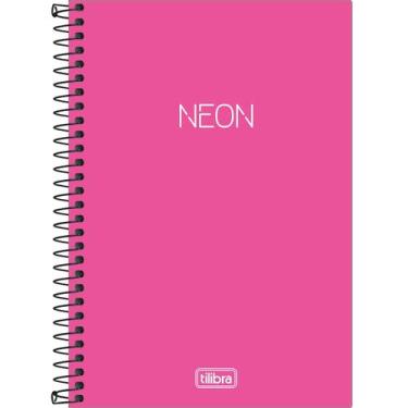Imagem de Caderno Espiral Capa Plástica 1/4(pequeno) sem Pauta Neon Pink 80 Folh