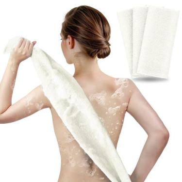 Imagem de Toalha esfoliante ARCH&M, pacote com 3 panos para banho, esbranquiçada