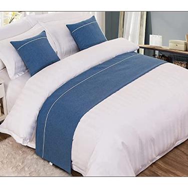 Imagem de Cachecol de corredor de cama de hotel para cama king size, luz de luxo, qualidade sólida, decoração de cama sem desbotamento, protetor de colcha, mantas macias para pés da cama, toalha de cauda para