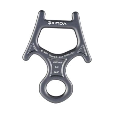 Imagem de Vaveren 30kn 8 figura descender belay dispositivo de serviço pesado belisando equipamento de rapel para operações expansão, Cinza