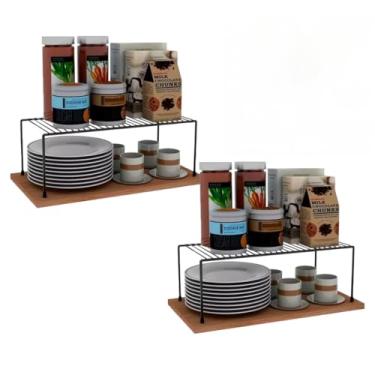 Imagem de Kit Organizador Armário Cozinha Prateleira Aramado Media 2 un 32cm Rose(Preto)