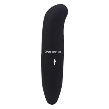Imagem de Mini Vibrador Pessoal Aveludado, 12cm, Preto, Controle Giratório, Silencioso