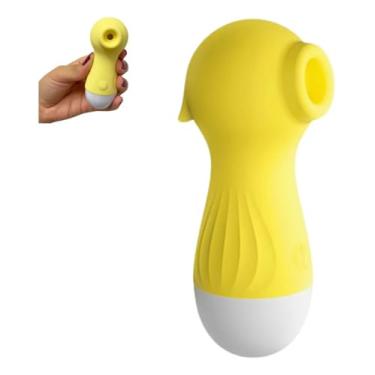 Imagem de Vibrador Sugador Clitóris, 10 Modos de Pulsação, Recarregável USB, Silicone, 9,8cm, Amarelo