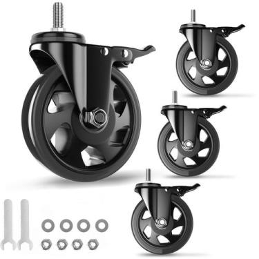 Imagem de Stem Caster Wheels YUPEZOP Heavy Duty 5 polegadas, conjunto de 4