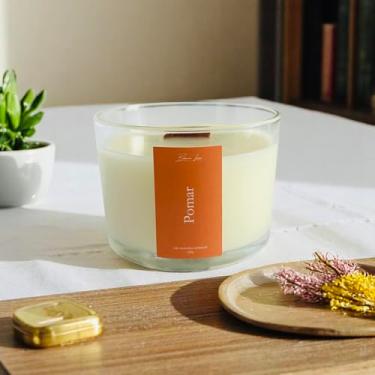 Imagem de Vela Aromática Pomar 100g Premium Perfumada Cera Vegetal com Pavio de Madeira