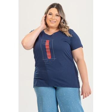 Imagem de T-shirt Feminina Plus Size em Malha Algodão c/ Estampa EVERYTHING - Se