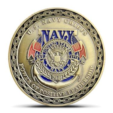 Imagem de US Navy Chiefs Military Challenge Coin - Honor Navy Heritage & Leadership