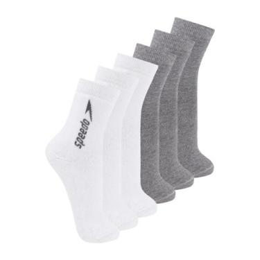 Imagem de Kit com 6 Pares de Meias Esportiva Cano Médio Speedo 8032 Colorido, Br