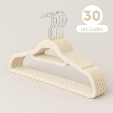 Imagem de Kit 30 Cabides em Veludo Premium Antideslizante para Roupas Calça com 