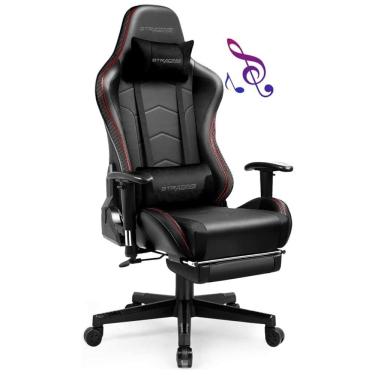 Imagem de Cadeira de Escritório Gamer Reclinável e Ergonômica com Apoio para Lombar, GTRACING D38AMF BLACK, Preto