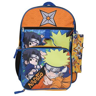 Imagem de Bioworld Naruto Conjunto de mochila juvenil de 2 peças e 5 peças, Laranja, OSFA, Clássico
