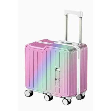 Imagem de BOJUEGZI Mala de mão de 50,8 cm para crianças com rodas giratórias duplas, Arco-íris, 20" x 10.24" x 18", Mala de mão